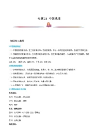 高考地理一轮复习讲与练专题21中国地理(教师版)