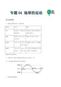 专题04地球的运动(原卷版)-2022年高考地理一轮复习考点全面突破(自然地理)