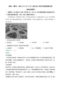 2023丽水、湖州、衢州三地高三下学期4月教学质量检测试题（二模）地理含解析