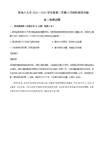 2022-2023学年山东省青岛第十九中学高二下学期4月月考地理试题word版含解析