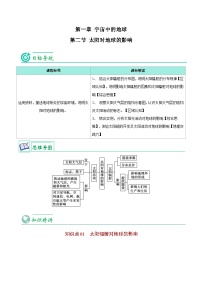 高中地理第一章 宇宙中的地球第二节 太阳对地球的影响优秀课后作业题