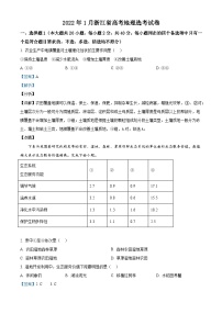 浙江省2022年1月普通高中学业水平选择性考试地理试题（解析版）