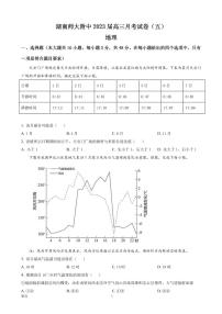 2022-2023学年湖南师范大学附属中学高三上学期月考卷（五）地理试题 PDF版