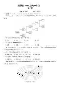 湖南省桃源县第一中学2023-2024学年高一上学期第一次月考地理试题