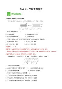 新高考地理一轮复习提升训练考点09 气压带与风带 （含解析）