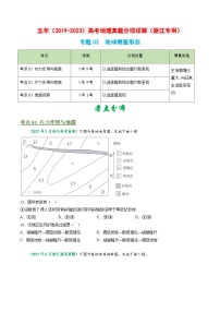 专题02 地球表面形态-学易金卷：五年（2019-2023）高考地理真题分项汇编（浙江专用）