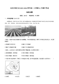 安徽省安庆市迎江区2023-2024学年高一上学期11月期中考试地理试题（含答案）