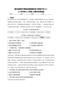 湖北省黄冈市黄梅县黄梅国际育才高级中学2023-2024学年高三上学期11月期中地理试题(含答案)