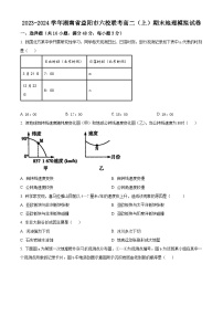 湖南省益阳市六校联考2023-2024学年高二上学期期末地理模拟试卷（原卷版）