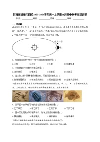 甘肃省酒泉市四校2023-2024学年高一上学期11月期中联考地理试卷(含答案)