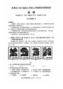 湖北武汉武昌区2024届高三上学期期末质量检测地理试卷及答案