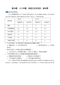 （新高考）高考地理二轮复习专题08 微专题  人口问题、传统文化和民居、城市群（练习）（2份打包，原卷版+教师版）