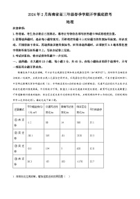 海南省琼海市嘉积中学2024届高三下学期2月开学考试地理试卷（Word版附解析）