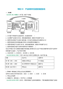 专题38 产业转移对区域发展的影响（精选练习）-备战高考地理一轮复习全考点精讲练（浙江专用）