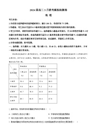 辽宁省部分学校2024届高三下学期3月二模考试地理试卷（Word版附答案）