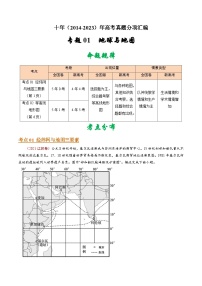 专题01  地球与地图- 十年（2014-2023）高考地理真题分项汇编