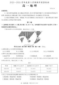 山东省滕州市2023_2024学年高一下学期期中考试地理试卷