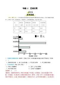 专题13 区域发展2024年高考真题和模拟题地理分类汇编