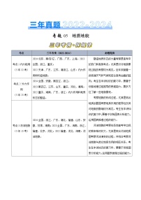 三年（2022-2024）高考地理真题分类汇编（全国通用）专题05地质地貌（原卷版）