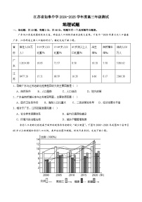 江苏省南通市如皋中学2024-2025学年高三上学期开学测试地理试题