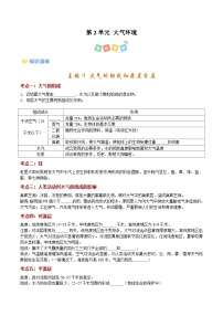 第2单元 大气环境（考点清单）（挖空版）【考点清单】-2024-2025学年高一地理上学期期中考点大串讲（中图中华地图版）