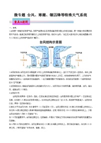 新高考地理一轮复习考点练习微专题 台风、寒潮、锢囚锋等特殊天气系统（2份，原卷版+解析版）