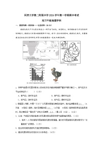 上海市同济大学第二附属中学2024-2025学年高三上学期期中考试地理试题