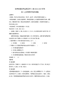 甘肃省酒泉市金塔县等4地2024-2025学年高一上学期期中统考地理试卷[解析版]