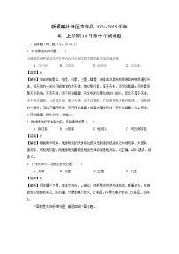 新疆喀什地区莎车县2024-2025学年高一上学期10月期中考试地理试卷（解析版）