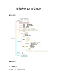 高频考点12 天文观测-2025届高考地理高频考点专项突破学案