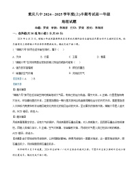 重庆市第八中学2024-2025学年高一上学期11月期中地理试卷（Word版附解析）