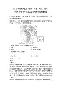 2024-2025学年山东省青岛市四区县(胶州、平度、黄岛、城阳)高二(上)期中地理试卷(解析版)