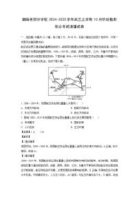 2024-2025学年湖南省部分学校高三(上)10月阶段检测联合考试地理试卷（解析版）