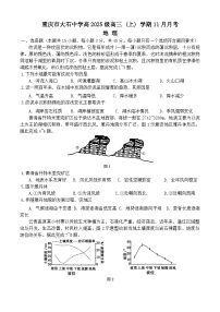 重庆市合川大石中学2024-2025学年高三上学期11月月考地理试题