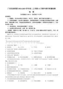 广西名校联盟2024～2025学年高二(上)期中教学质量检测地理试卷(含答案)