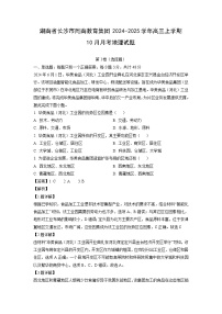 2024~2025学年湖南省长沙市周南教育集团高三(上)10月月考地理试卷(解析版)