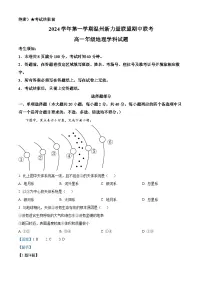 浙江省温州市新力量联盟2024-2025学年高一上学期期中联考地理试题（Word版附解析）