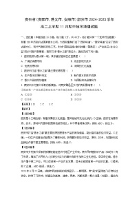 2024~2025学年贵州省(贵阳市,遵义市,安顺市)部分市高二(上)11月期中统考地理试卷(解析版)