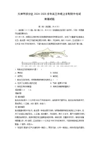2024~2025学年天津市部分区高三年级(上)期中地理试卷(解析版)