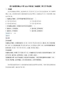 四川省绵阳市南山中学2024-2025学年高二上学期第三次月考地理试卷（Word版附解析）