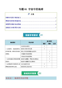 专题01 宇宙中的地球（知识梳理+真题再现精讲+实战训练）-2025年高中地理学业水平合格性考试总复习（全国通用）.zip