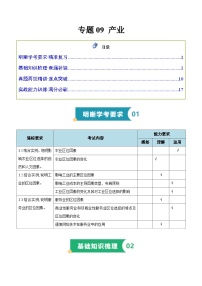 专题09 产业（知识梳理+真题再现精讲+实战训练）-2025年高中地理学业水平合格性考试总复习（全国通用）.zip