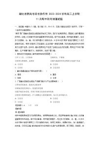 湖北省新高考联考协作体2023-2024学年高二（上）11月期中联考地理试卷（解析版）