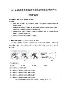 新疆维吾尔自治区2025届普通高考适应性检测分学科第二次模拟考试地理试题