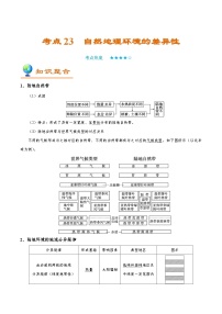 考点23 自然地理环境的差异性-2025年高考地理一轮复习回归教材考点全析试题（含答案）