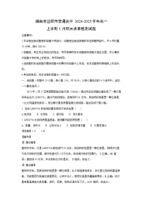 湖南省益阳市普通高中2024-2025学年高一(上)1月期末质量检测地理试卷（解析版）