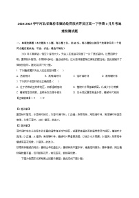 2024-2025学年河北省廊坊市廊坊经济技术开发区高一下册3月月考地理检测试题（附解析）