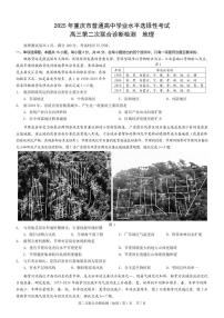 重庆市2025年普通高等学校招生全国统一考试地理试题+答案