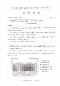 湖北省武汉市2025届高三高考模拟第四次调研-地理试题+答案