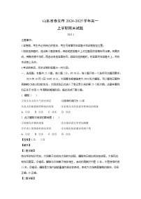 山东省泰安市2024-2025学年高一上学期期末 地理试卷（解析版）